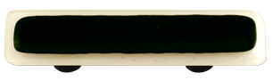 Hot Knobs Glass Border Collection Cabinet Pull White Border Black - cabinetknobsonline