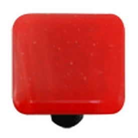Hot Knobs Glass Cabinet Knob Brick Red Solid Collection - cabinetknobsonline