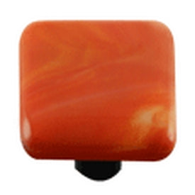 Hot Knobs, Glass Cabinet Knob, Red White Swirl - cabinetknobsonline