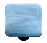 Hot Knobs, Glass Cabinet Knob, Powder Blue Swirl - cabinetknobsonline
