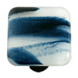 Hot Knobs Swirl Glass Cabinet Knob Metallic Blue Clear Swirl - cabinetknobsonline