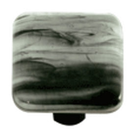 Hot Knobs Glass Cabinet Knob Black Swirl White - cabinetknobsonline