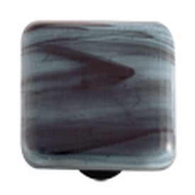 Hot Knobs Glass Cabinet Knob, Black Swirl Powder Blue - cabinetknobsonline