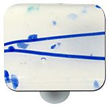Hot Knobs Glass Cabinet Knob Mardi Gras Collection Blue MG White - cabinetknobsonline