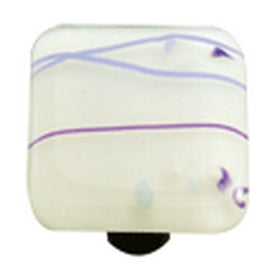 Hot Knobs Glass Cabinet Knob Mardi Gras Collection Purple MG White - cabinetknobsonline