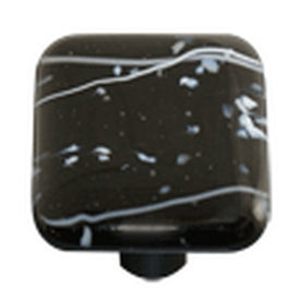 Hot Knobs Glass Cabinet Knob Mardi Gras Collection White MG Black - cabinetknobsonline