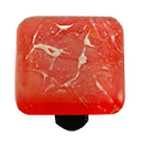 Hot Knobs Glass Cabinet Knob, Fractures Brick Red - cabinetknobsonline