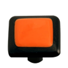 Hot Knobs Glass Cabinet Knob Black Border Opal Orange - cabinetknobsonline