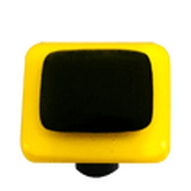 Hot Knobs Glass Cabinet Knob Sunflower Yellow Border Collection Black - cabinetknobsonline