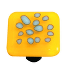 Hot Knobs Glass Cabinet Knob, Reactive Clear Sunflower Yellow - cabinetknobsonline