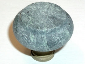 Top Knobs Cabinet Hardware Chateau Collection Tumbled Green Marble 1 3-8" with Brass base - cabinetknobsonline