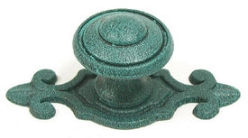 Top Knobs Cabinet Hardware Britannia Collection Canterbury Knob 1 1-4" w-Backplate-Verdigris English - cabinetknobsonline