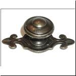 Top Knobs Cabinet Hardware Britannia Collection Canterbury Knob 1 1-4" w-Backplate - German Bronze - cabinetknobsonline