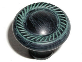 Top Knobs Cabinet Hardware Somerset II Collection Swirl Cut Knob 1 1-4" - Verdigris - cabinetknobsonline