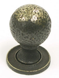 Top Knobs Cabinet Hardware Britannia Paris Knob Mottled 1" w-Backplate - Dark Antique Brass - cabinetknobsonline
