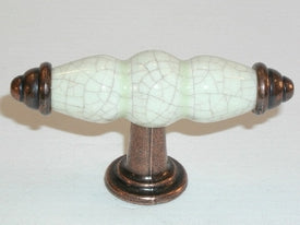 Top Knobs Cabinet Hardware Chateau Collection T - Handle 3 3-8" - Old English Copper & Bone Crackle - cabinetknobsonline