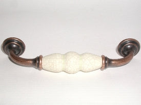 Top Knobs Cabinet Hardware Chateau Collection D-Handle 5 1-16" (c-c)-Old English Copper&Bone Crackle - cabinetknobsonline