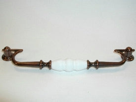 Top Knobs Cabinet Hardware  Drop Pull 8 7-8" (c-c) - Old English Copper & White - cabinetknobsonline