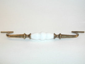 Top Knobs Cabinet Hardware Chateau Collection Drop Pull 8 7-8" (c-c) - German Bronze & White - cabinetknobsonline