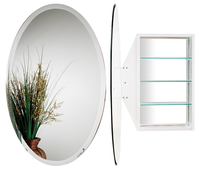 Alno Decorative Hardware 'Creations' OVAL MIRROR CABINET - cabinetknobsonline