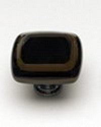 Sietto Glass Cabinet Knob Stratum Woodland and Black - cabinetknobsonline