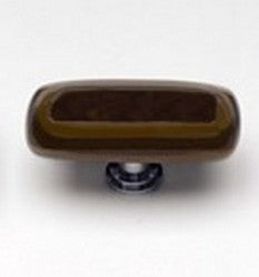 Sietto Glass Cabinet Rectangular Knob  Stratum Woodland Umber - cabinetknobsonline