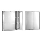 Whitehaus - Double door anodized aluminum cabinet with two double faced mirrors, two adjustable glass shelves and mirror back wall 1