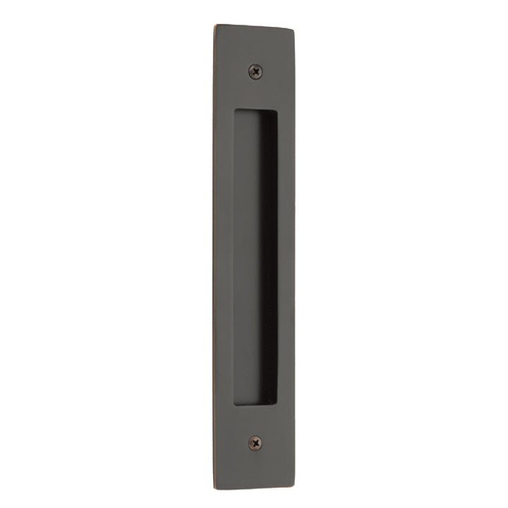 Modern Cabinet Hardware Collection 8" Centers Modern Rectangular Flush Pull in Polished Brass by Emtek