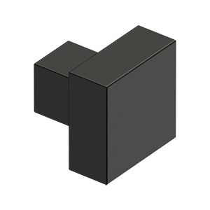 DELTANA HARDWARE MODERN SQUARE KNOB, 1-1/4" x 1-1/4", SOLID BRASS