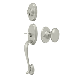 Deltana Architectural Hardware Riversdale  Handle-set with Flat Round Knob Entry