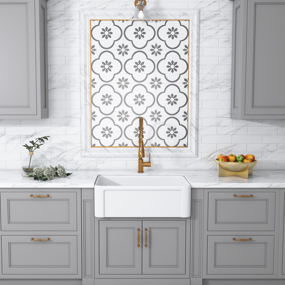 Ancona Glossy White Ceramic Rectangular 30" L x19.7" W Vessel Bathroom Sink