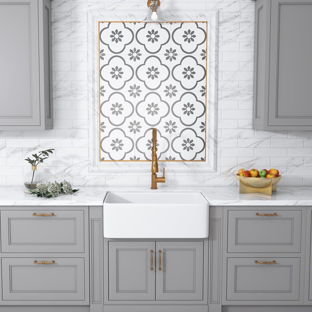 Ancona Glossy White Ceramic Rectangular 30" L x19.7" W Vessel Bathroom Sink