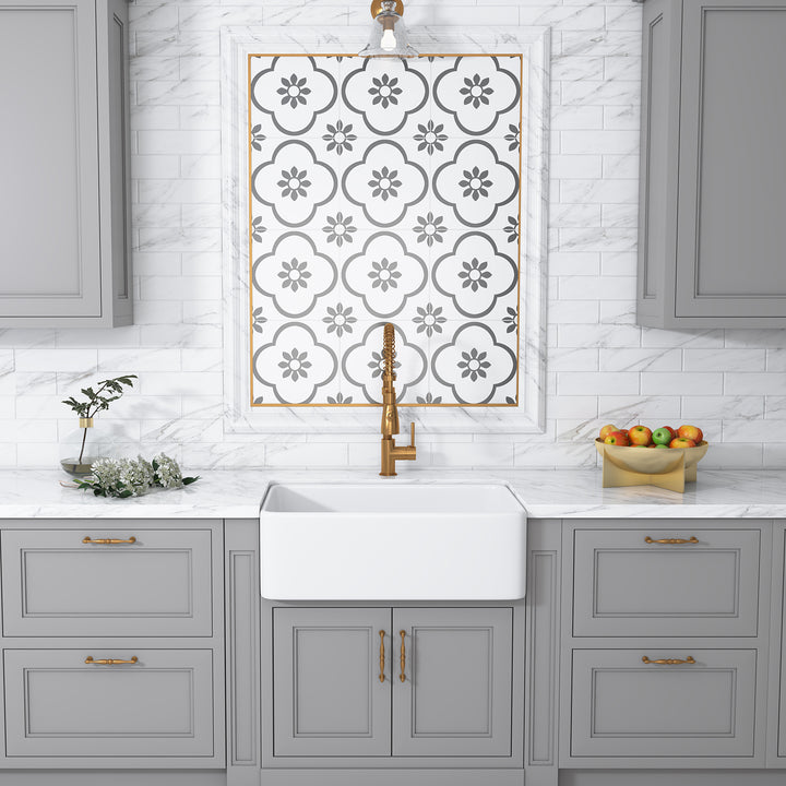 Ancona Glossy White Ceramic Rectangular 30" L x19.7" W Vessel Bathroom Sink
