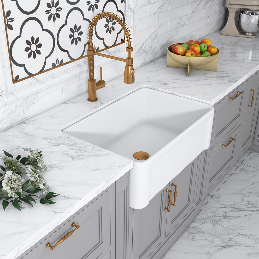 Ancona Glossy White Ceramic Rectangular 30" L x19.7" W Vessel Bathroom Sink