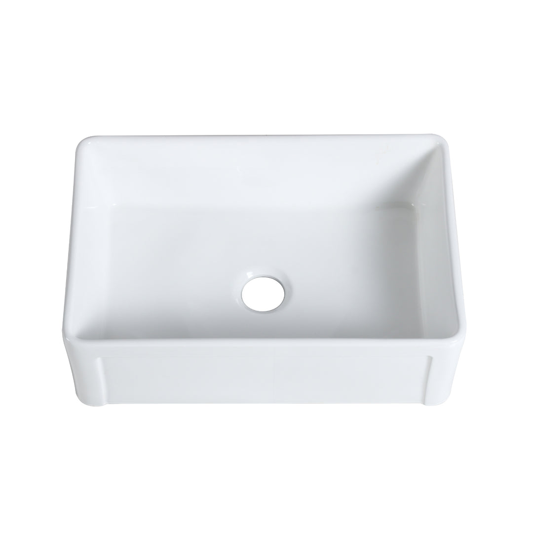 Ancona Glossy White Ceramic Rectangular 30" L x19.7" W Vessel Bathroom Sink