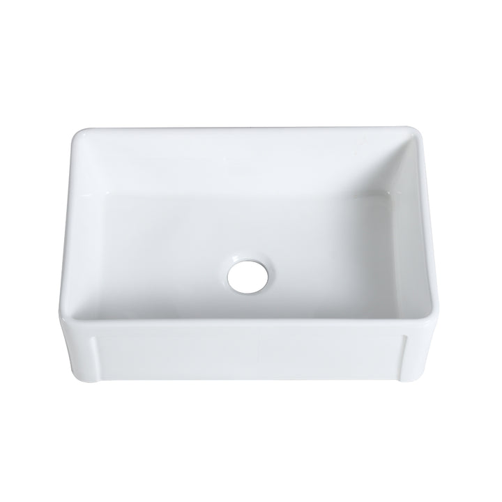 Ancona Glossy White Ceramic Rectangular 30" L x19.7" W Vessel Bathroom Sink