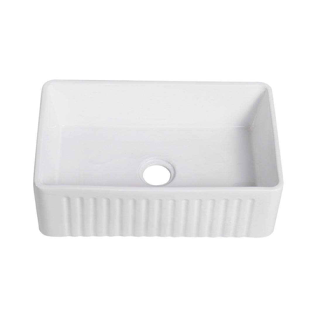 Calabria Porcelain Vitreous China 30" L x 18" W Farmhouse Sink