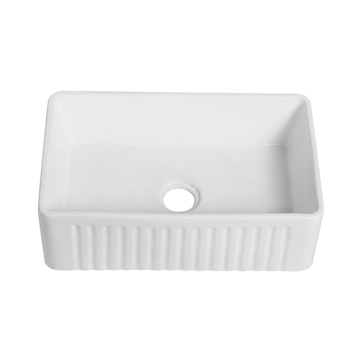 Calabria Porcelain Vitreous China 30" L x 18" W Farmhouse Sink