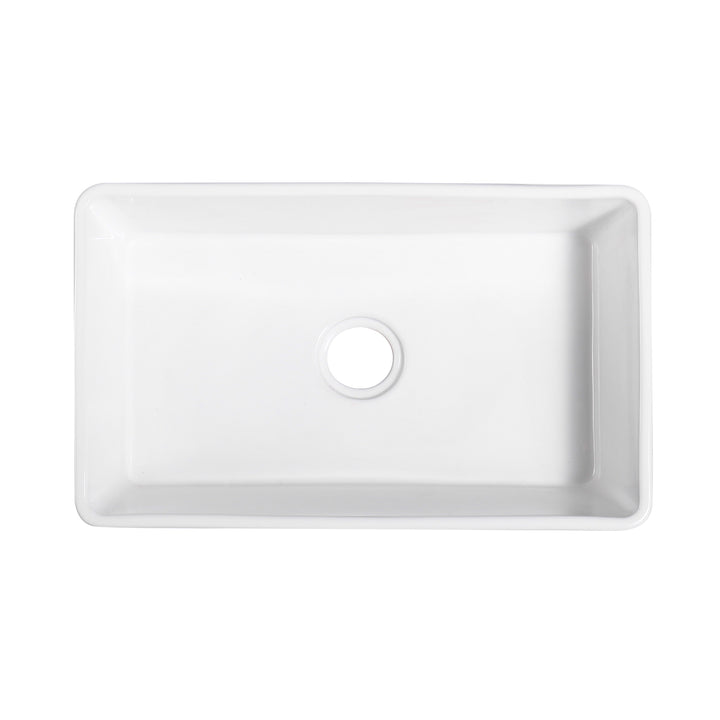 Calabria Porcelain Vitreous China 30" L x 18" W Farmhouse Sink