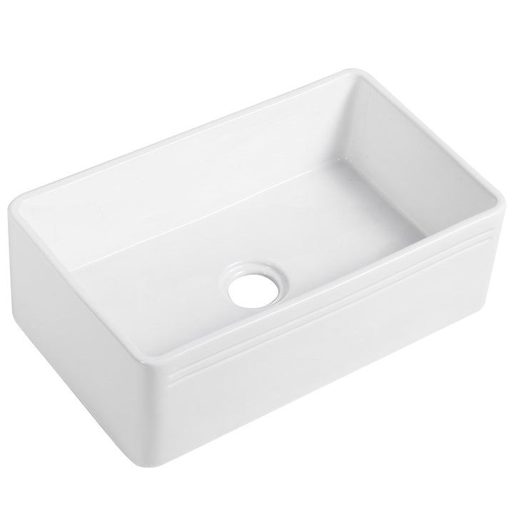 Calabria Porcelain Vitreous China 30" L x 18" W Farmhouse Sink
