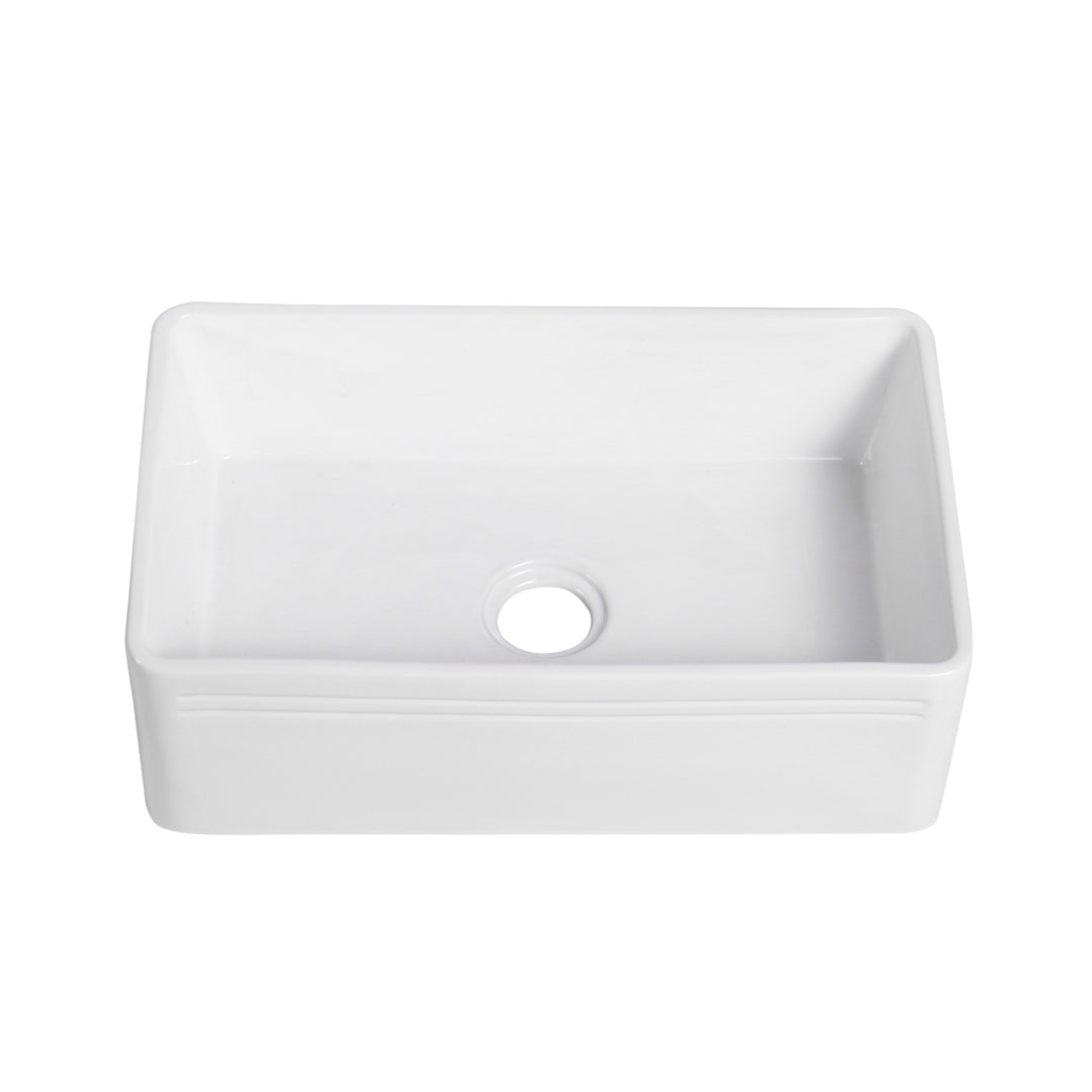 Calabria Porcelain Vitreous China 30" L x 18" W Farmhouse Sink