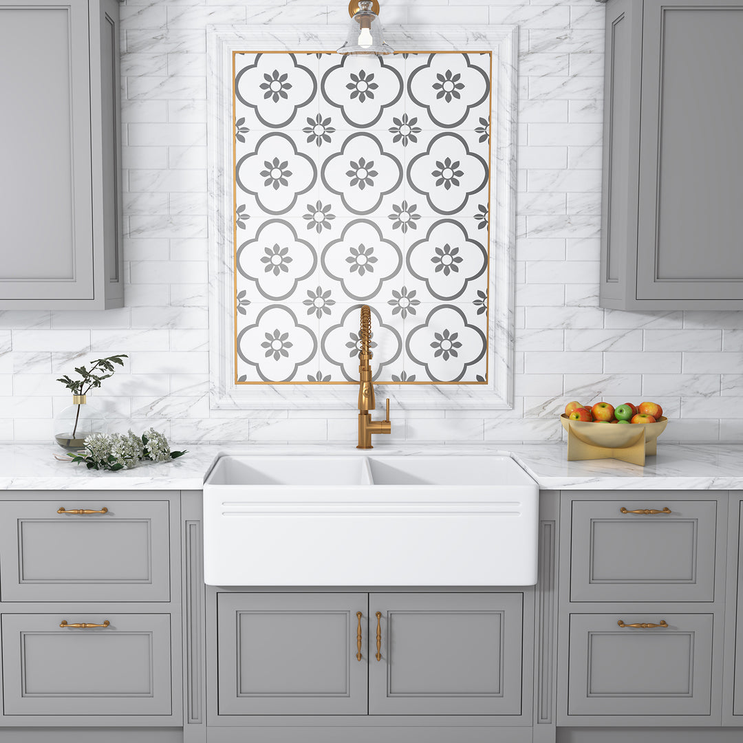 Cremona 33" L x 18" W Farmhouse Double Sinks