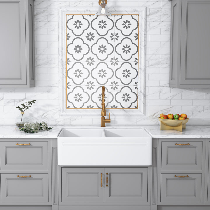 Cremona 33" L x 18" W Farmhouse Double Sinks