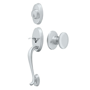 Deltana Architectural Hardware Riversdale  Handle-set with Flat Round Knob Entry