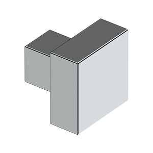 DELTANA HARDWARE MODERN SQUARE KNOB, 1-1/4" x 1-1/4", SOLID BRASS