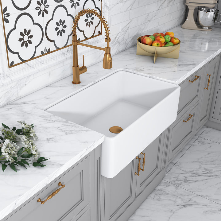 Trento Glossy White Ceramic Rectangular 33" L x 19.7" W Vessel Bathroom Sink