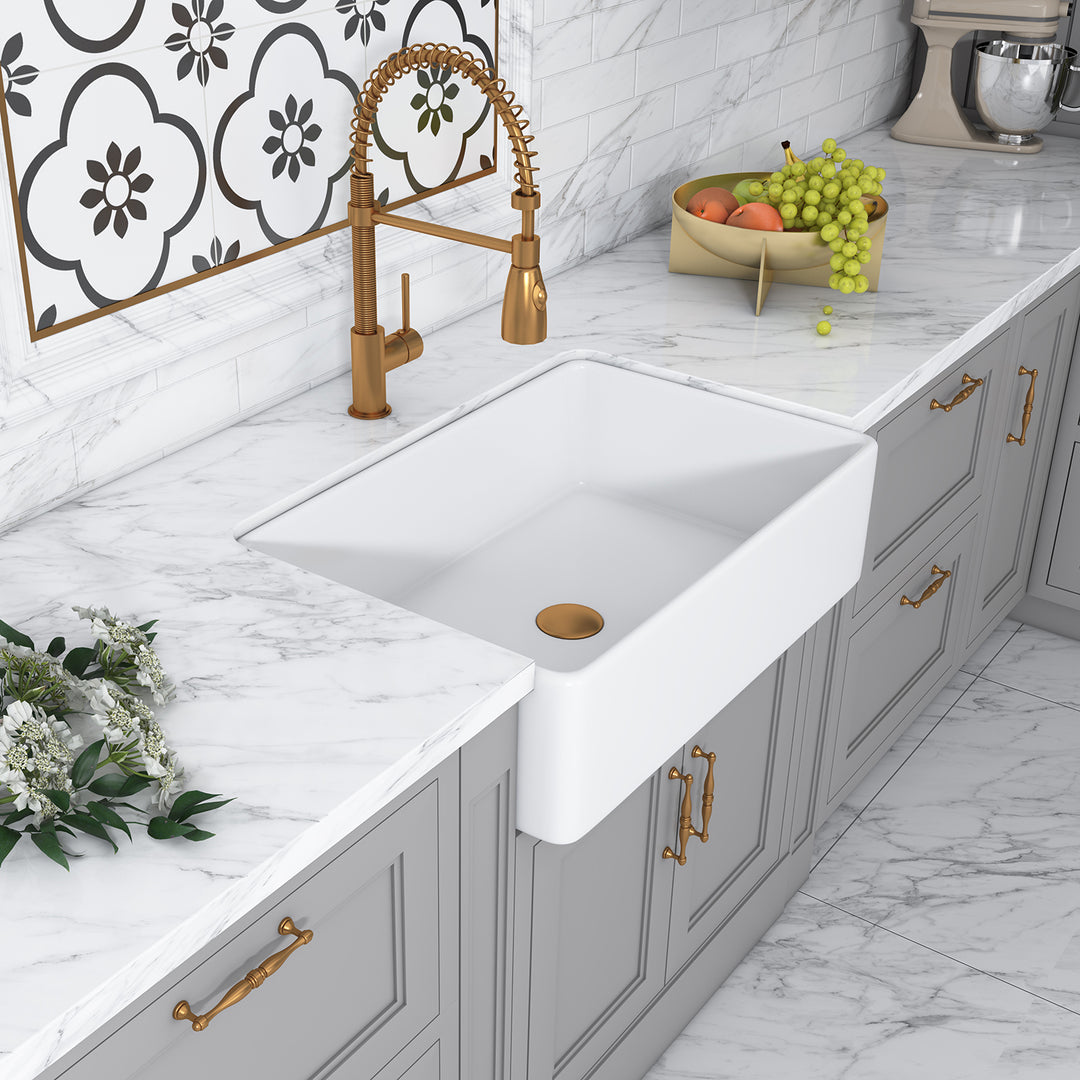 Treviso Glossy White Ceramic Rectangular 30" L x 19.7" W Vessel Bathroom Sink