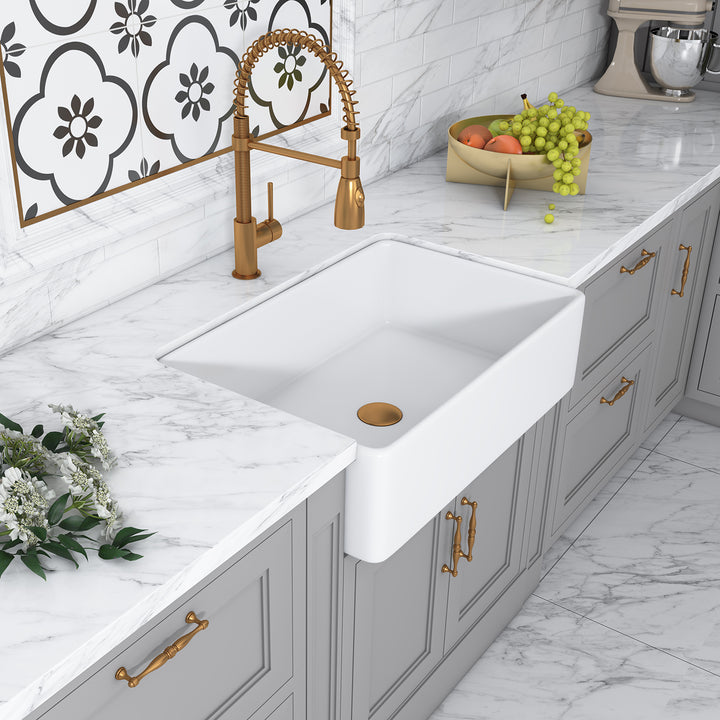 Treviso Glossy White Ceramic Rectangular 30" L x 19.7" W Vessel Bathroom Sink