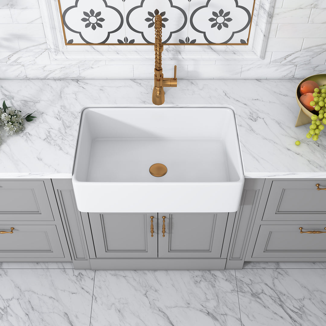 Treviso Glossy White Ceramic Rectangular 30" L x 19.7" W Vessel Bathroom Sink