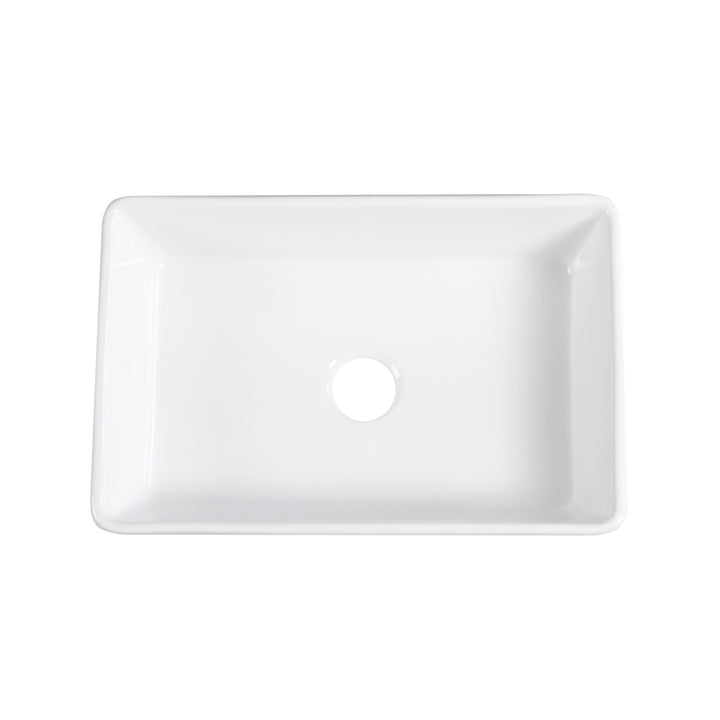Treviso Glossy White Ceramic Rectangular 30" L x 19.7" W Vessel Bathroom Sink